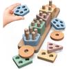 Jouets Éducatifs En Bois - Jouzmui - Puzzle Montessori - 5 Couleurs Vives - 1 À 3 Ans - Sûr Et Durable