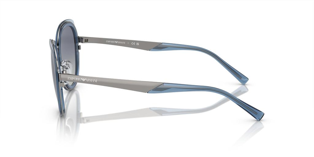Emporio Armani Shiny Sunglasses Size 53 Women's Gunmetal/Blue EA2146,