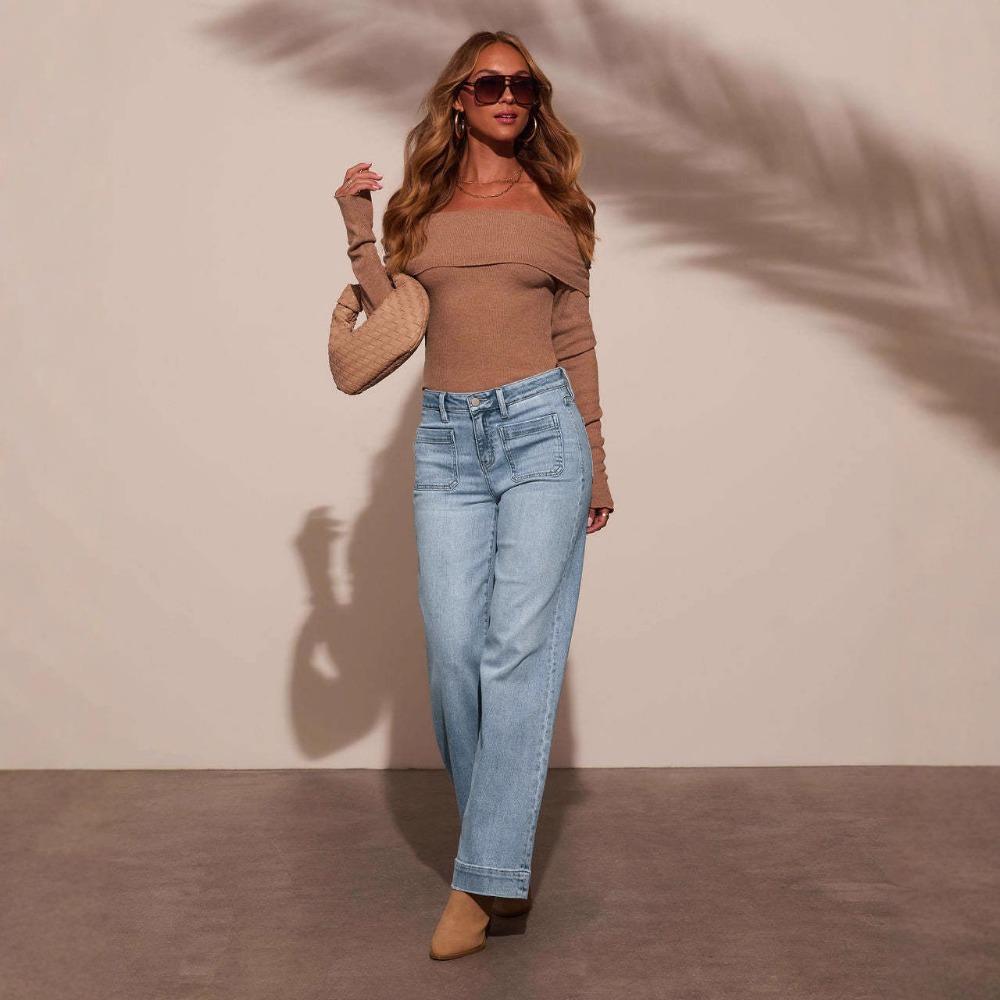 High-waisted Jeans Women's Spring 2025 New Retro Temperament Straight Pants