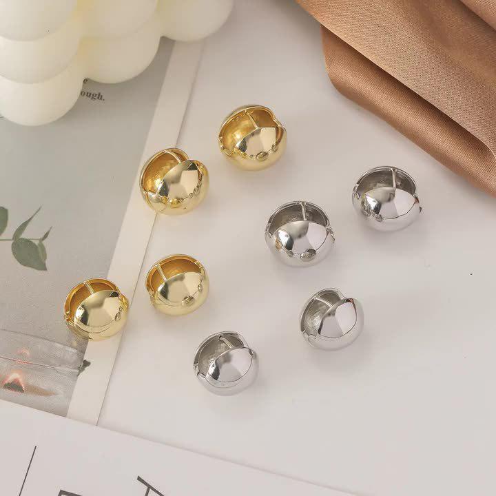 Plain Round Hoop Stud Earrings - High-End, Light Luxury Design for Women
