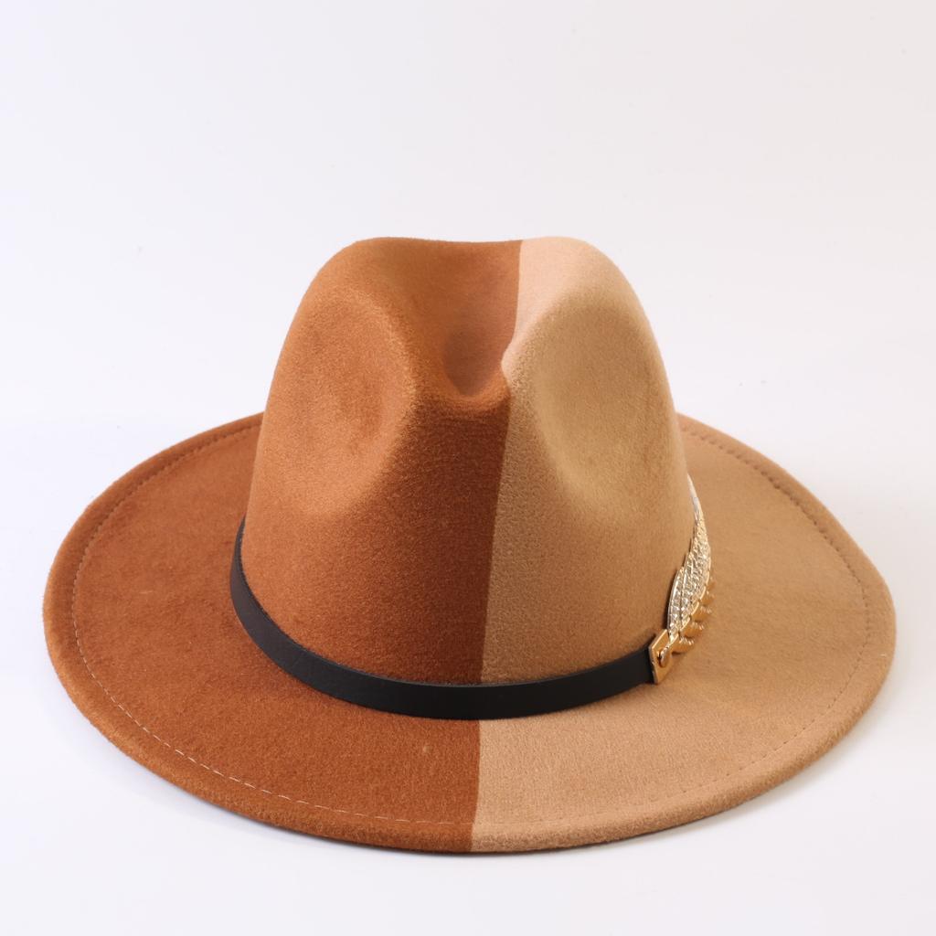 Popular European and American Classic Double-color Wide-brimmed Top Hat Men's and Women's Fashion OL Style Cowboy Hat Jazz Hat