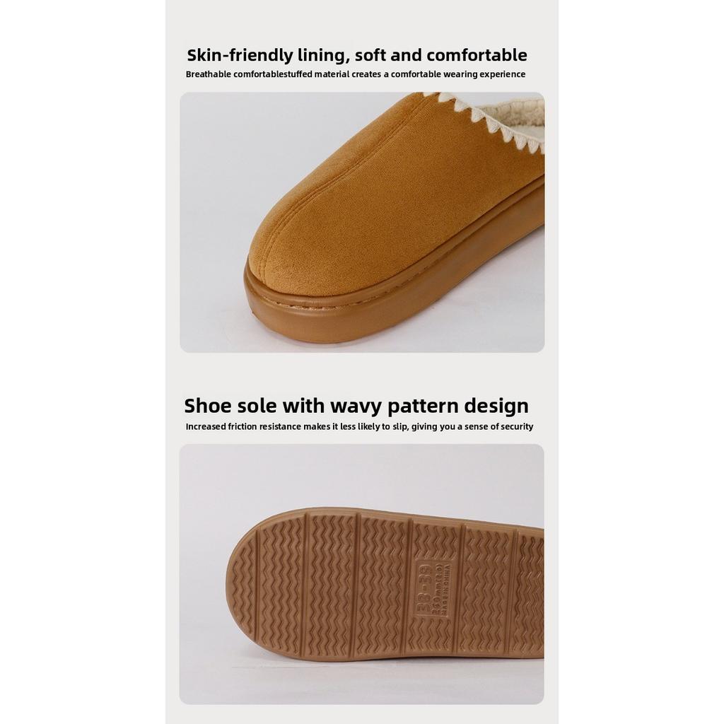 Cotton Slippers for Women In Autumn and Winter, Warm At Home, Plush Indoor, Men In Winter, Thick Soled Home