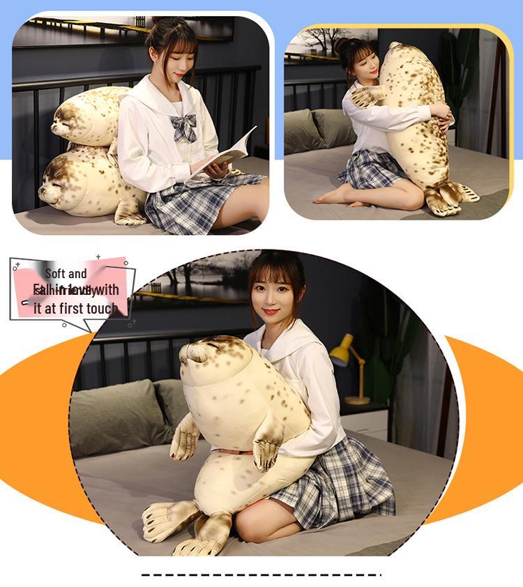 Spotted Seal Plush Toy - Large Marine Life Ragdoll Pillow