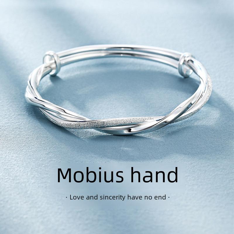 Ferris Wheel Möbius Sterling Silver Bracelet - Elegant, Fade-Resistant Jewelry for Women