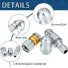3 Pcs Sewer Jetter Nozzle 1/4" Pressure Washer Rotating Button Nose Connector