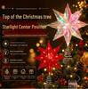 LED Illuminated Christmas Acrylic Octagonal Tree Topper Star - Colorful Eight-Pointed Red Design