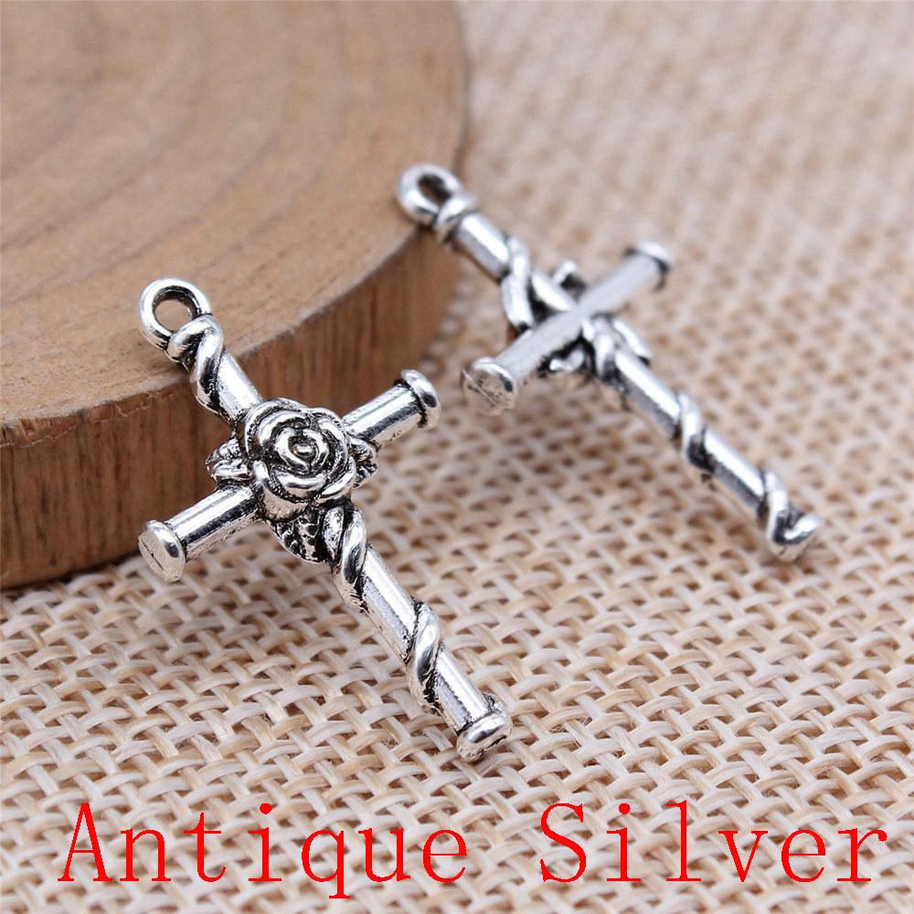 Heart Cross Shaped Charms Pendant For Bracelet Necklace Jewelry Making Craft Findings