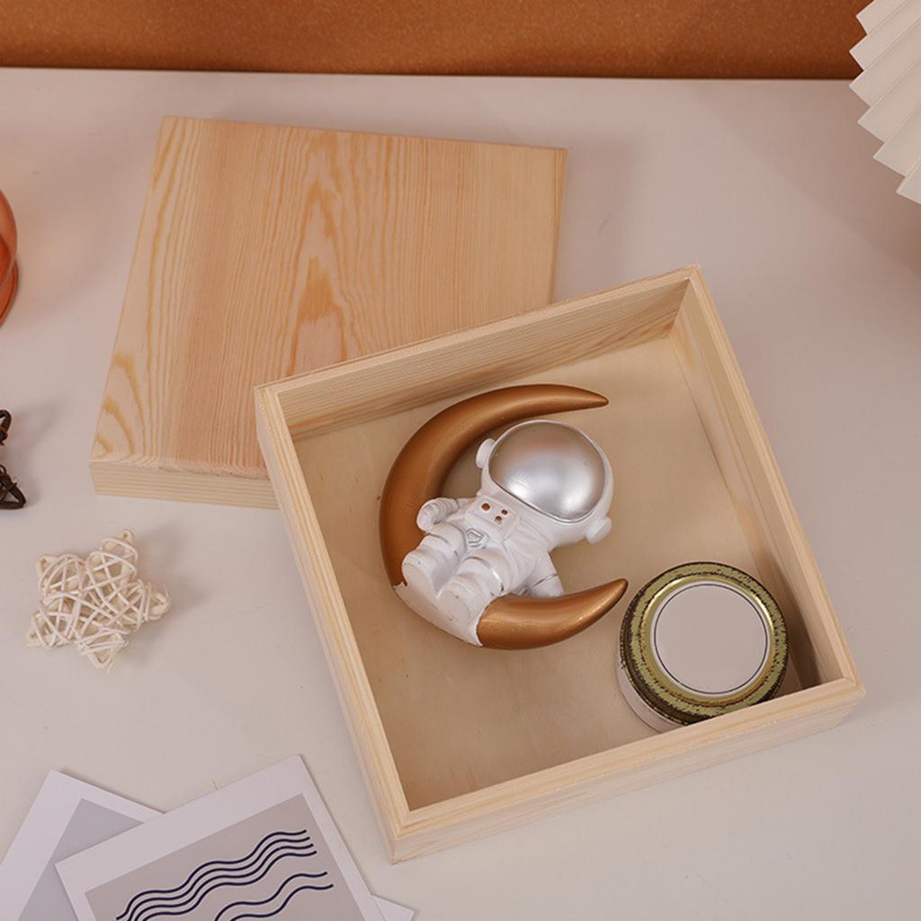 Rectangular Wooden Storage Box Gift Retro Jewelry Box Packaging Box Square Wooden Box for Home Decorations
