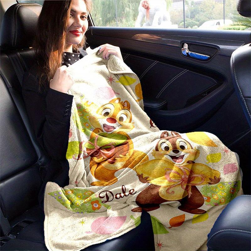 1pc, Disney Chip & Dale Throw Blanket Soft & Cozy Gift for Friends Perfect for Bed, Couch, Travel, Camping, Car, Beach, Office Nap Ideal
