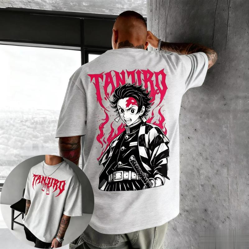 Oversized Vintage Demon Slayer Anime T Shirt Men Women Short Sleeve Tee Graphic Print Streetwear Casual Tops Summer Fashion Y2k