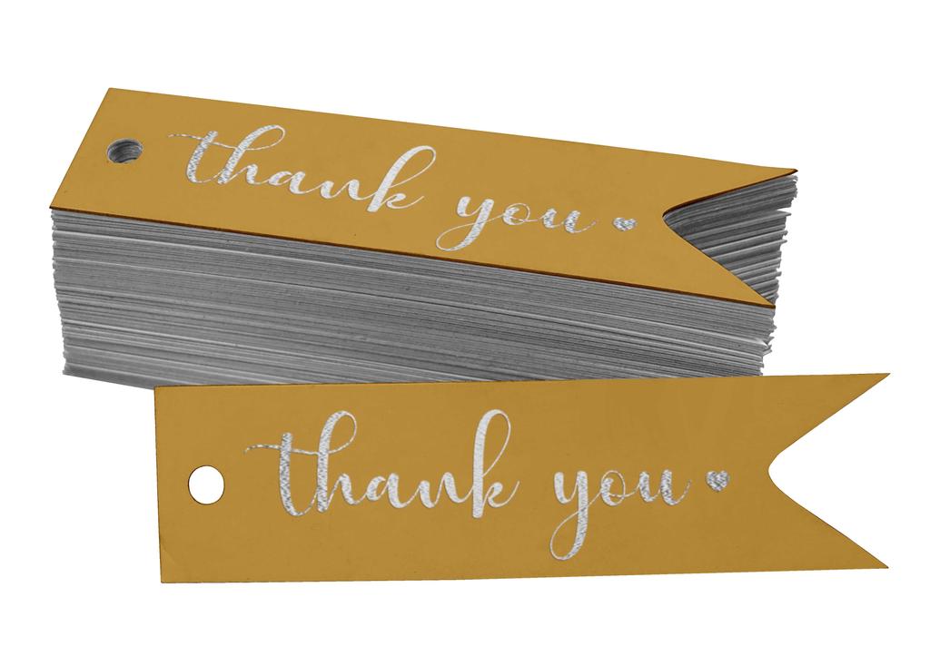 Inkdotpot Pack Of 100 Real Gold Foil Paper Tags Thank You Bridal Shower Favor Hang