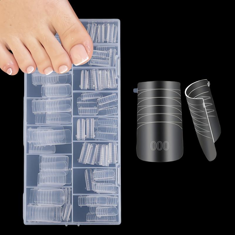 120Pcs Toe Nail Dual Form False Tips Extension Molds Full Cover Building Gel Mold Tips Acrylic Diy Nail Decoration Upper Form