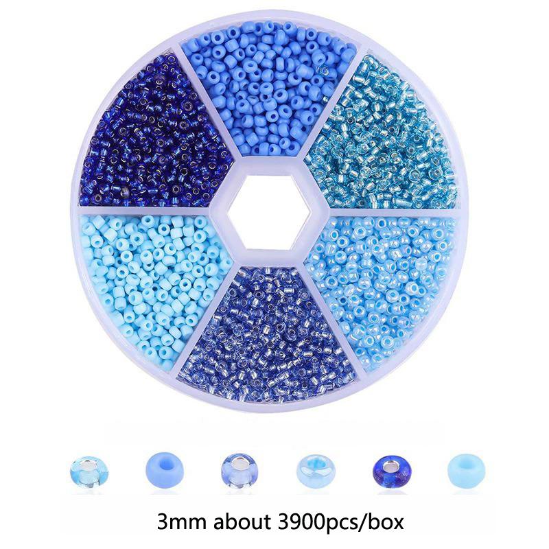 2 3mm Szklane Koraliki Millet Zestaw Kombinowany Ręcznie Robione DIY Domowe Koraliki Nawlekane na Rękę Naszyjnik z Wisiorkiem Zestaw Naszyjników Pudełko Koraliki do Wyrobu Biżuterii