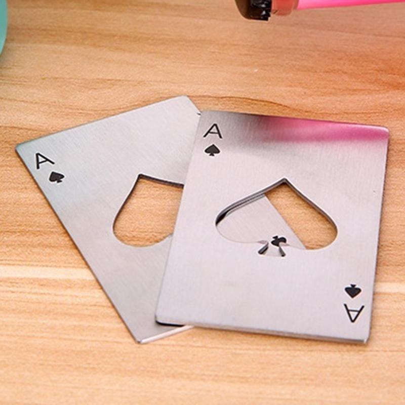 Nová chytrá pokerová karta Home Kitchen Bar Tool Otvírák na uzávěry lahví sodovky