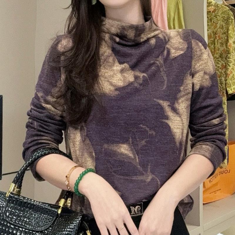 New Winter Style Plush Thickened Versatile T-shirts To Make You Look Slim and Elegant Design-sensing Base Shirt Pullover Top