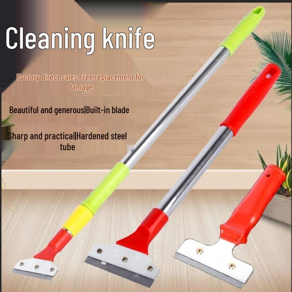 Telescopic Glass Wall and Floor Scraper with Blade for Seam Cleaning and Degumming