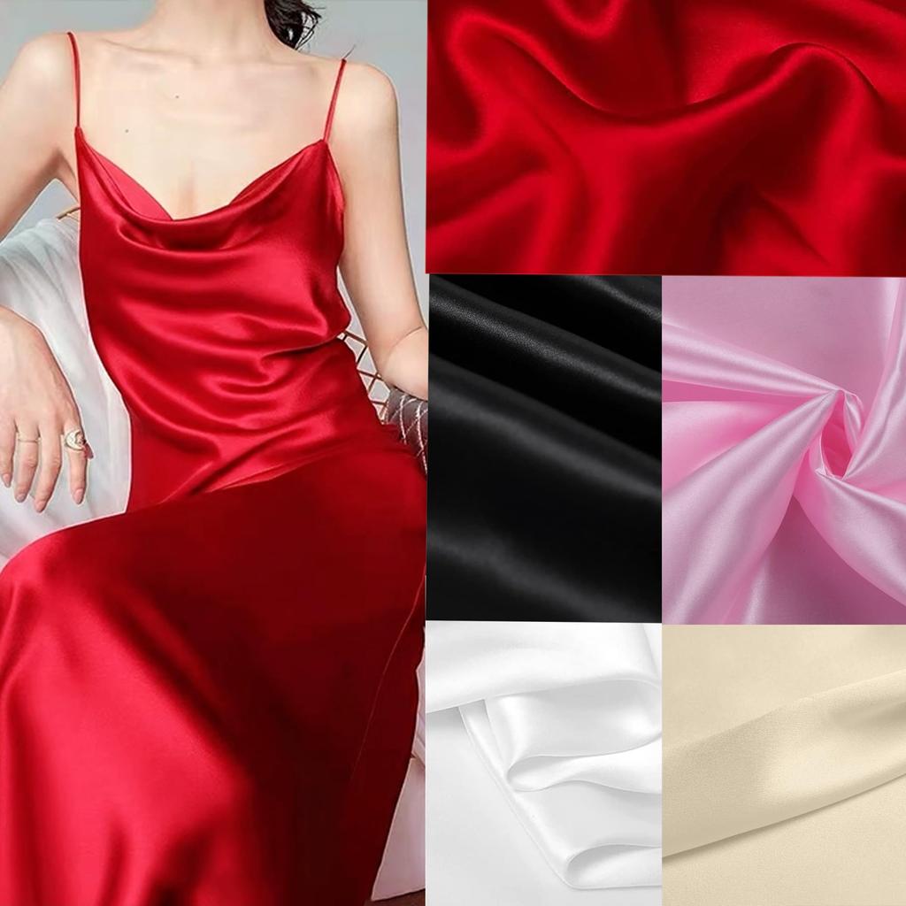 DERAYEE Silk Style Satin Woven Approximately 142cm x 200cm Soft to the 7 Colors to Choose Gift Fabric, Fabric, Shine, Cut, Touch, from, Handmade, DIY,