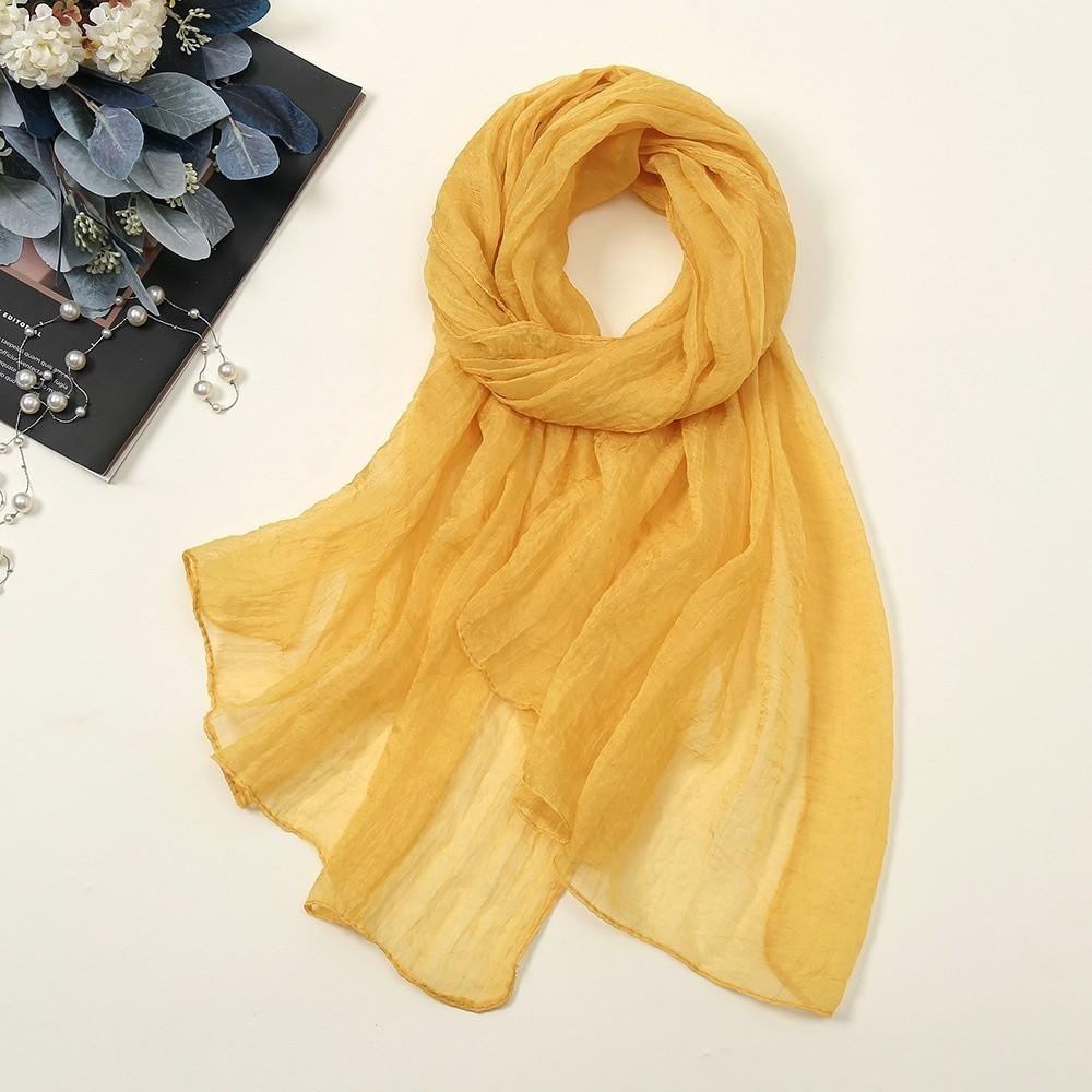 Long Sunscreen Shawl Solid Color Shawl Silk New Chiffon Scarf  Summer
