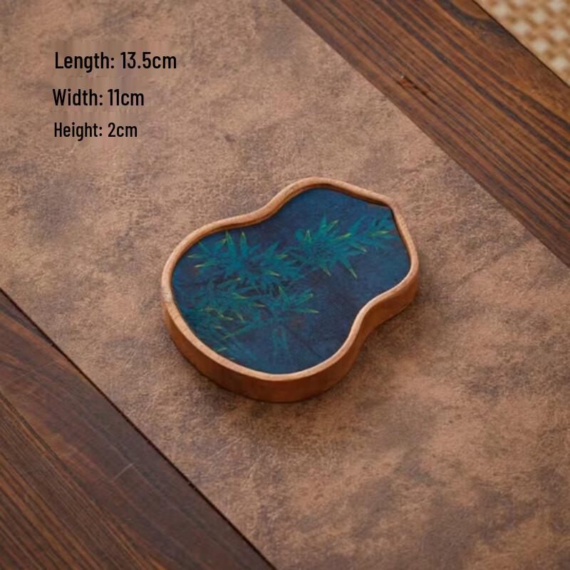 UOSUUOSU Walnut Wood Dry Tea Tray Coaster 13.5*11*2cm