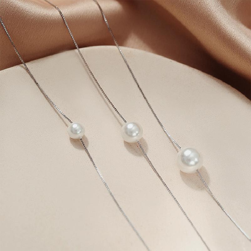 Stylish Charming 925 Sterling Silver Necklace High Quality Hypoallergenic Silver Plated Pearl Pendant Necklace for Women