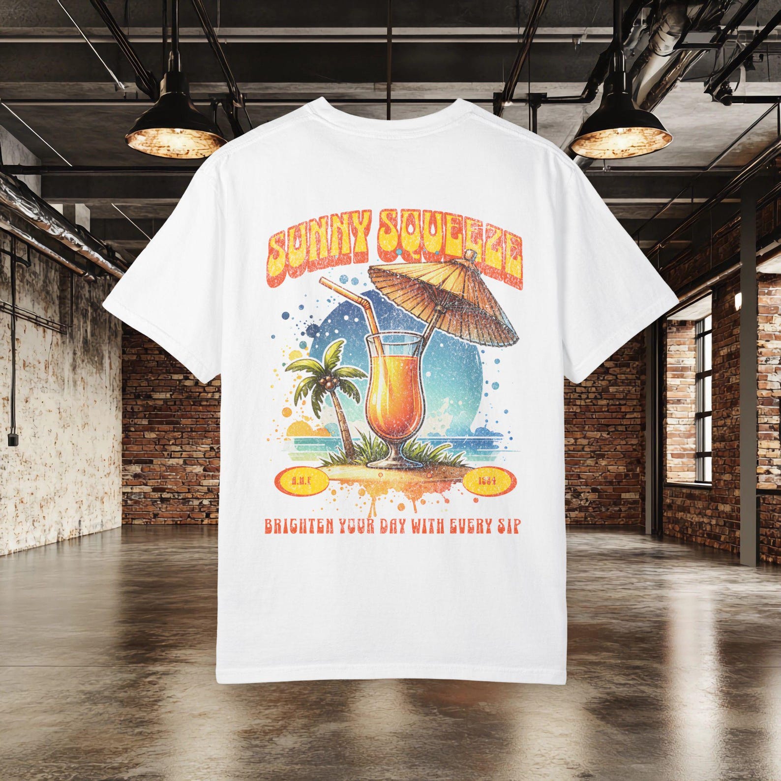 Sunny Squeeze Tropical Shirt | Summer Cocktail Graphic Tee | Beach Vacation T shirt | Retro Summer Drink Shirt | Tropical Paradise Shirt XL