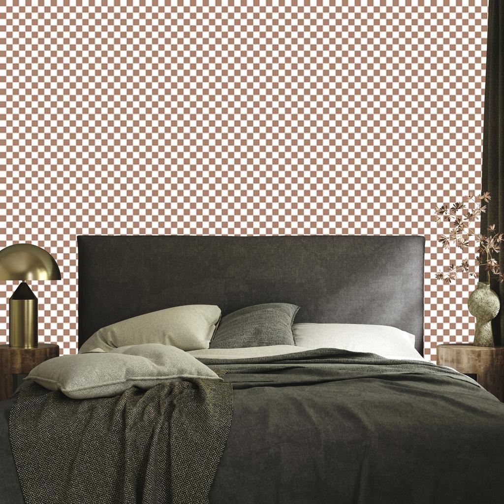 Checkerboard Wallpaper Beige, White and Orange for Living Room and Bedroom 50x1000
