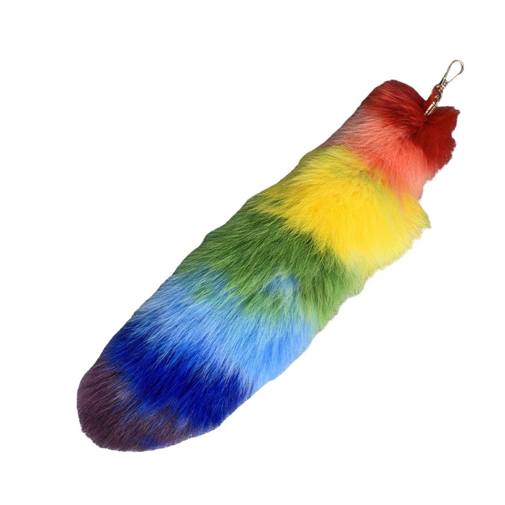 Fashionable Foxes Tail Keychain Charm Stylish Keyring Multipurpose Colorful Bag Pendant Accessory for Women Ladies