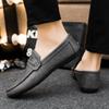 Låga sommar brittisk stil slitstark läderyta Loafu Doudou skor affärsmässiga high-end lätta mjuk yta enkel stil formella män