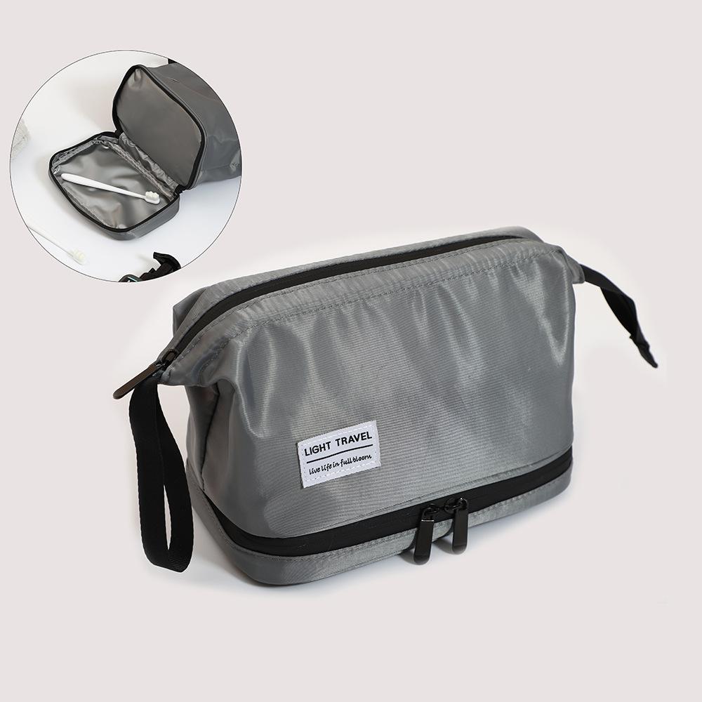 

Двухслойная косметичка большой вместимости, разделение сухой и влажной воды, корейская косметичка для хранения, портативная косметичка 1pc