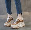 Fashion Hot quality 7cm Genuine Leather Platform Wedge Women Spring Well-fitting Autumn New Chunky Sneakers Shoes Breathable Comfortable