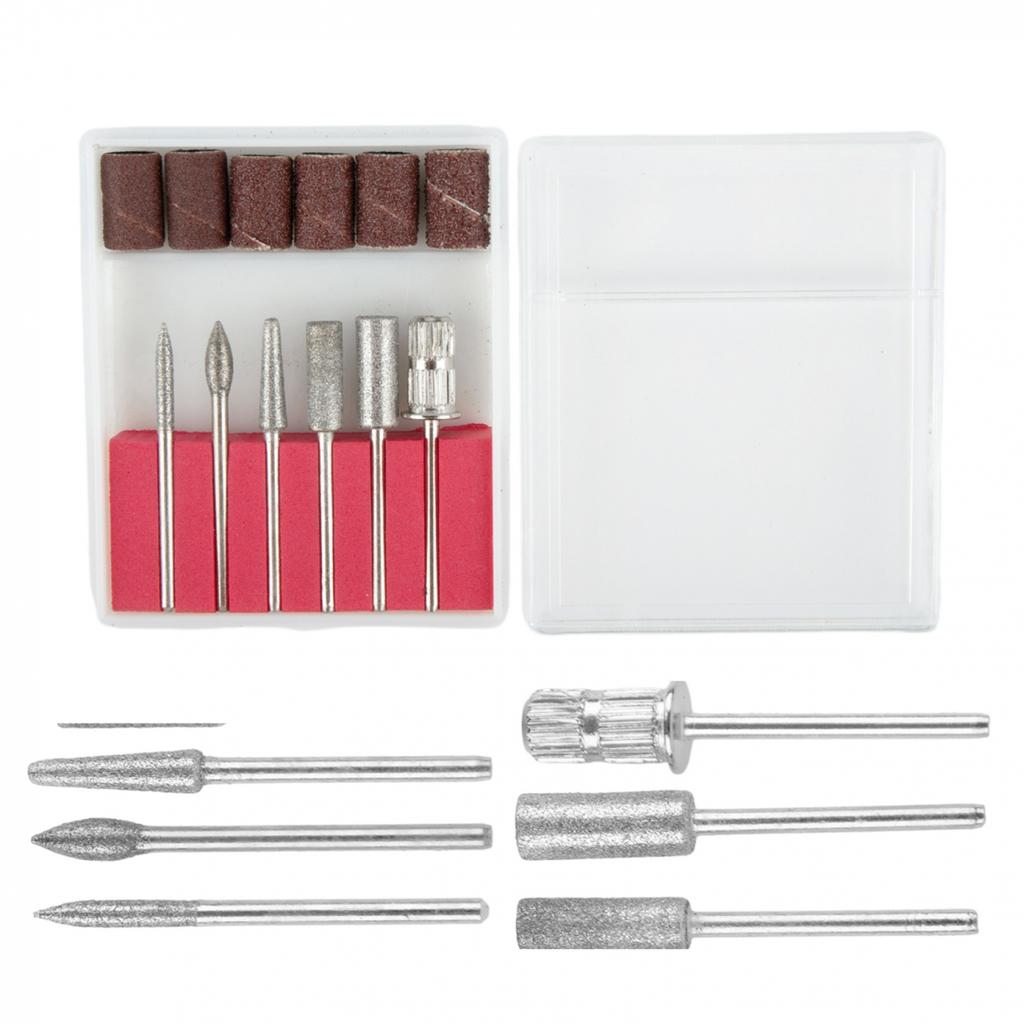 12pcs Nail Drill Bits Electric Nail File Cuticle Cutter Tips Clean Burr Sander