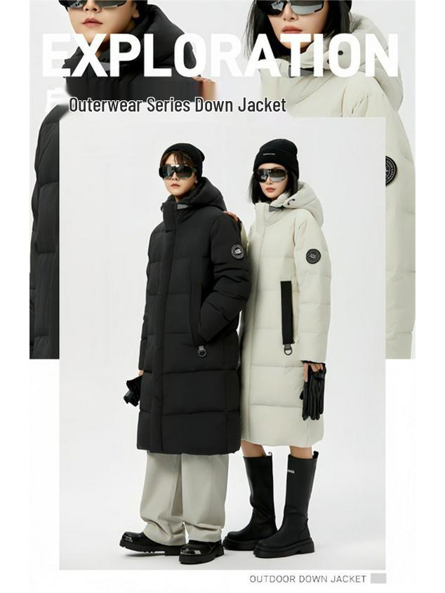 Zimní 2025 Unisex středně dlouhá péřová bunda - Zesílený kachní peří Ležérní kabát pro chladné počasí