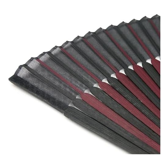 [KYOETSU] Folding Fan, Pure Silk, Solid Color, 2-Piece Set (Fan, Fan Case), Men's (17)