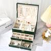 3-layer Drawer Type Jewelry Storage Box, Desktop Lockable Finishing Storage Container For Jewelry Earrings Rings Necklaces Bracelets Pendants
