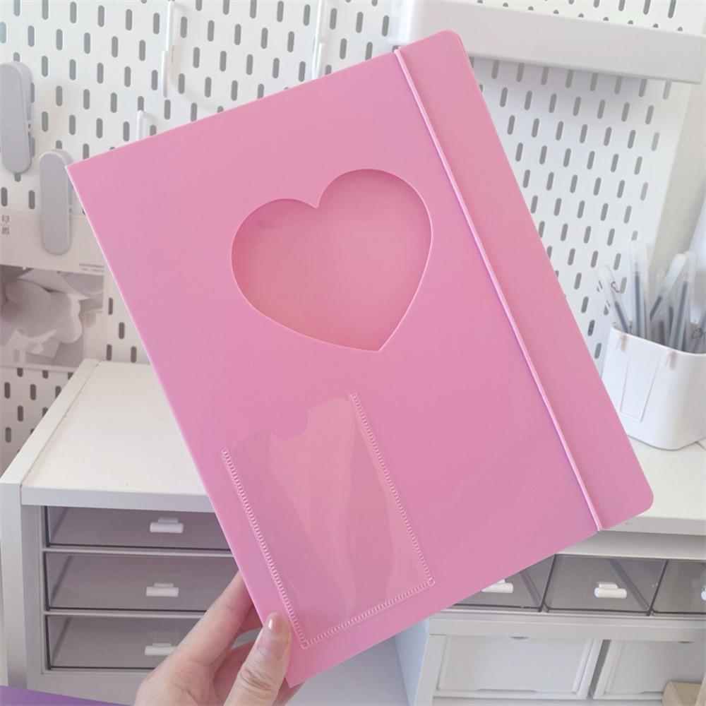 Transparent A5 Photocard Binder Cover Excluding Inner Pages Heart Shape Card Binder Cover Durable Loose-leaf Photocard Album