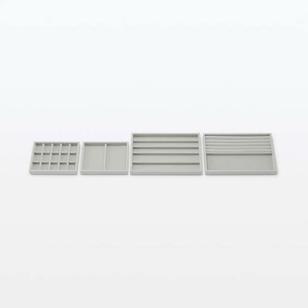 MUJI Overlapping Velvet Case Lattice for Acrylic W X 12cm D X Product 44596517 Cases, Gray, 15.5cm 2.5cm H, Number