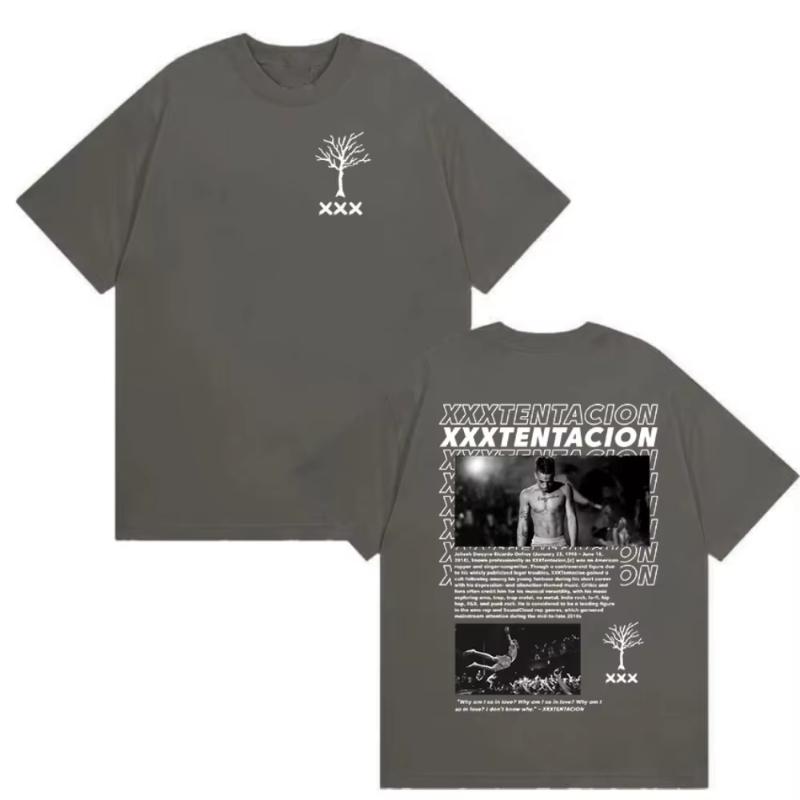 Rapper Xxxtentacion Album 2026 Graphic T Shirt Unisexs Vintage Gothic Loose Clothing Tshirts Hip Hop Short Sleeve Cotton Tshirts