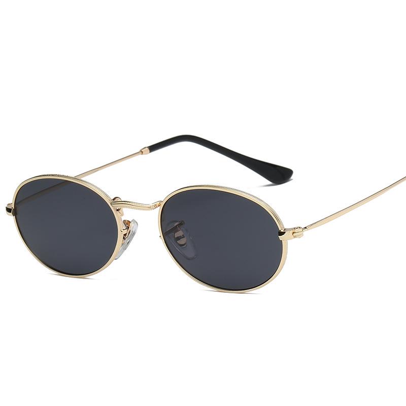 New European and American vintage oval frame sunglasses for women, colorful versatile street style sunglasses, men's glasses S