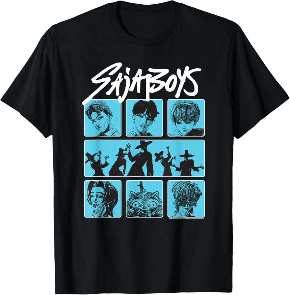 KPop Demon Hunters Saja Boy Poster TShirt Summer Mens and Womens Clothing Fashion High Quality Short Sleeved Tshirt Unisex