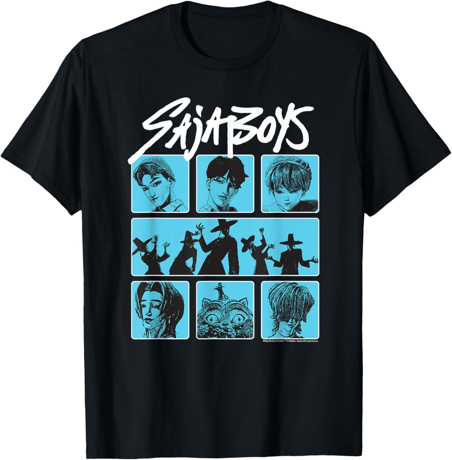 

KPop Demon Hunters Saja Boy Poster TShirt Summer Mens and Womens Clothing Fashion High Quality Short Sleeved Tshirt Unisex S