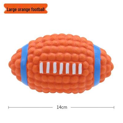 Petlimit Large Orange Rugby Dog Chew Toy