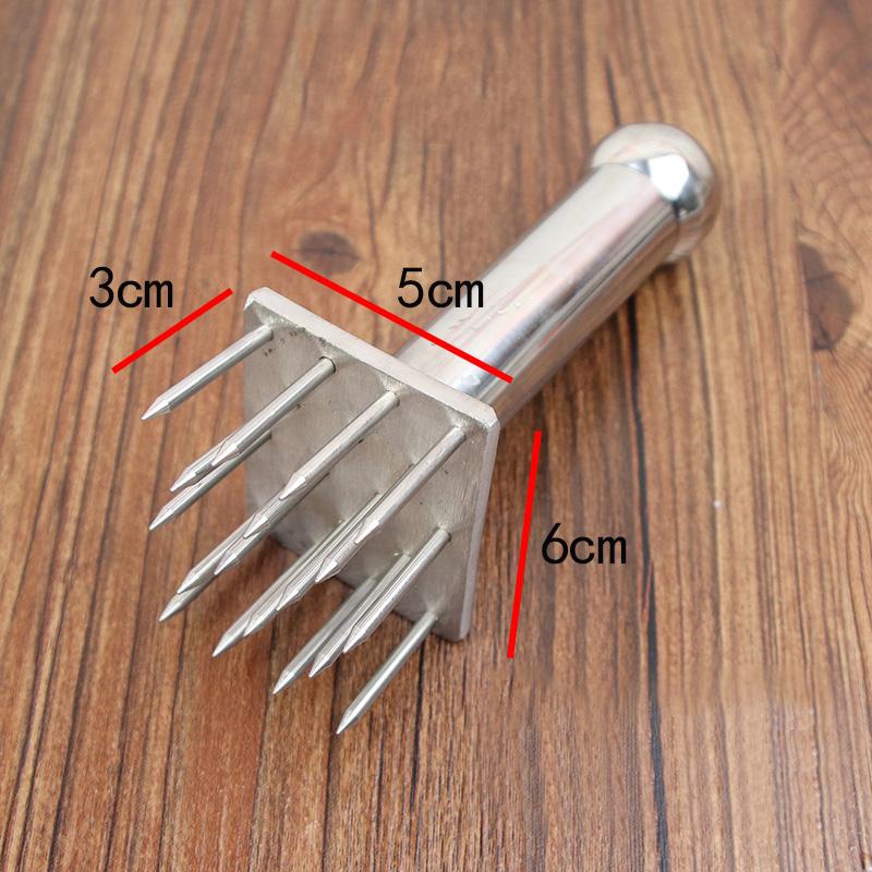 Edelstahl Bauchspeck Haut Knusprig Handwerkzeug Loch Hammer Nadel Stich Spitze Nadel Schnell Zartmacher Lockeres Steak Küchenwerkzeug