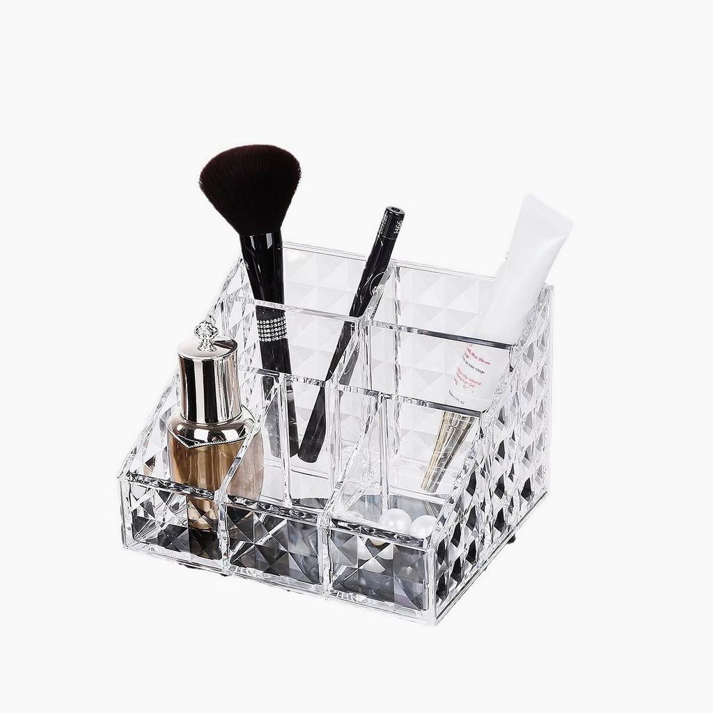 1pc Desktop Organiser Box, Acrylic Cosmetic Organiser Box, Lipstick, Makeup Brush and Skincare Organiser Box DROPSHIPPING