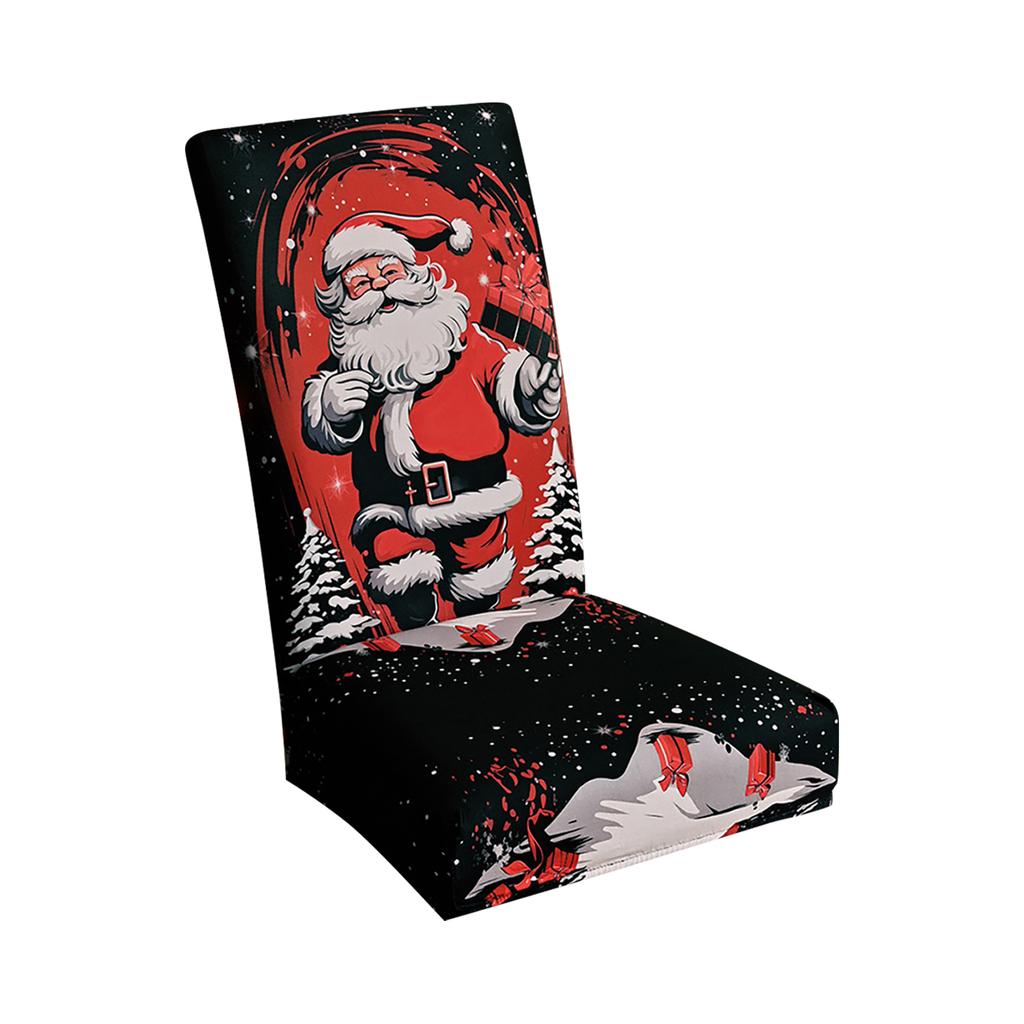 Noel Sandalye Kılıfları, Yüksek Esnek Çıkarılabilir Yıkanabilir Sandalye Koltuğu Koruyucu Kılıf Noel Dekorasyonu İçin Noel Temalı Dekor