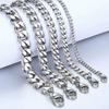 3/5/7/9MM Classic Stainless Steel Chain Bracelet For Men Women Punk Cuban Chain Wrap Bangle Waterproof Never Fade Jewelry