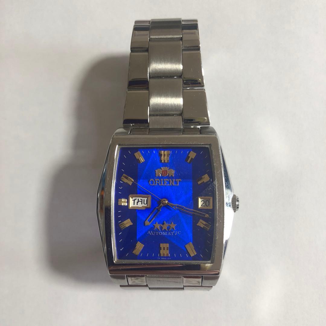 ORIENT automatic watch blue dial three stars