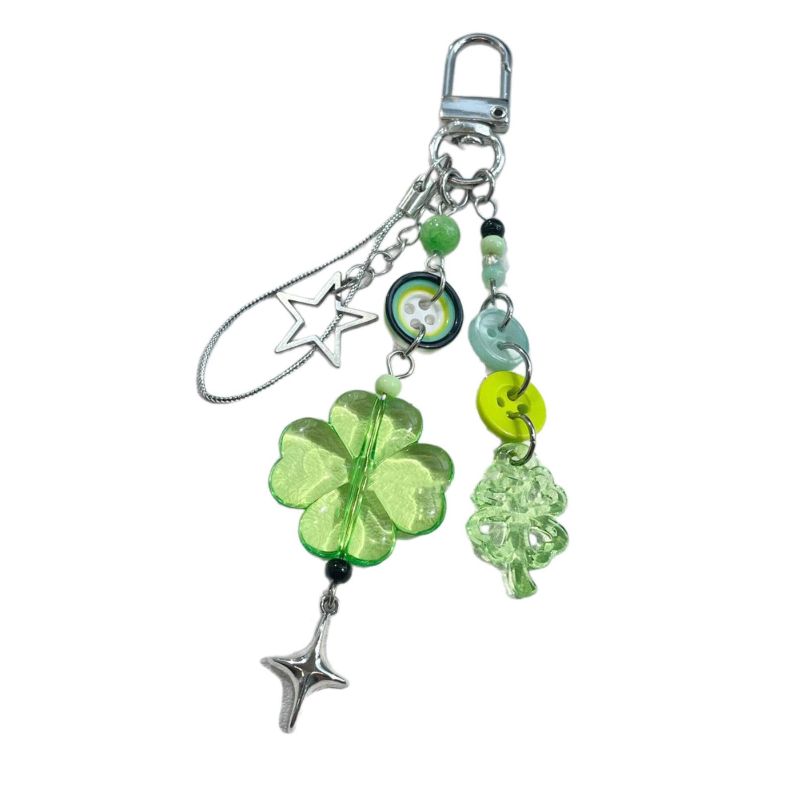 

Милый брелок с бисером в форме сердца, бант, четыре листа клевера, подвеска для телефона, сумка, стильный аксессуар для любителей моды 17