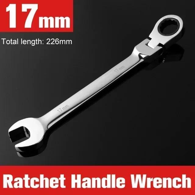 1 Pcs Ratchet Wrench of Keys Spanner Set Hand Tool 72-Tooth Ratcheting Flexible Head Mirror Finish 6mm-27mm Auto and Home Repair