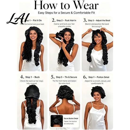 Braided Hair Cap No Heat Curling for Women Adjustable Curls Styling Accessories Satin Bonnet Double Layer Sleeping Medium Long Hair Braids,