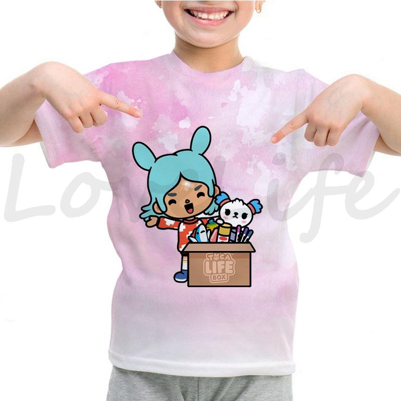 Toca Life World T Shirt Girls Boys Summer Casual Short Sleeve Tshirt Kids Cartoon Toca Boca T-shirt Camisetas Children Clothes